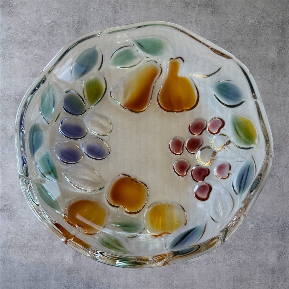 Mikasa Garden Harvest Glass Salad Plate Bowl 7.25" Colored Fruit Germany